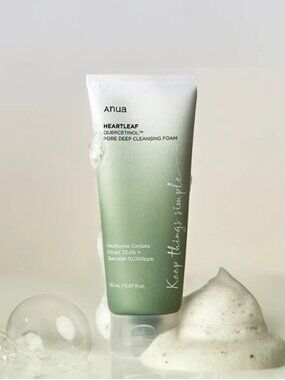 Anua Heartleaf Pore Deep Exfoliating Foam Cleanser Acne Quercetinol Korean Skin